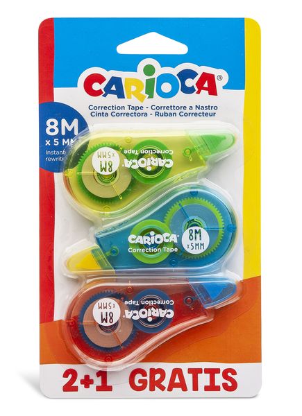 Carioca Correction Tape 5mmx 8m - 2+1 Pack
