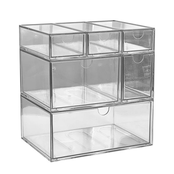 6 Drawer Desktop Office Supplies Cosmetic Storage Make-up Organizer Kit