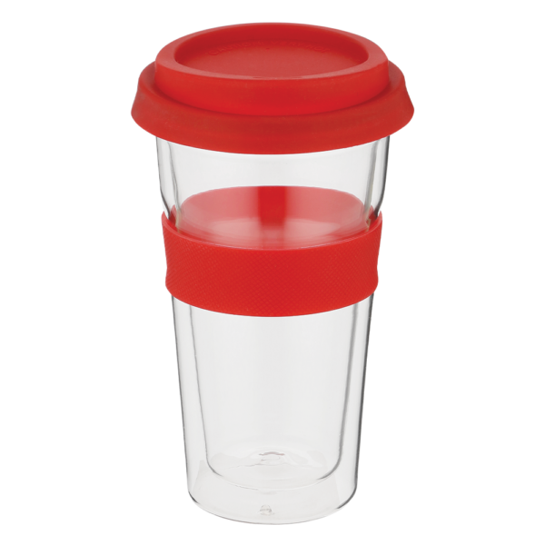 Snappy Thermal Glass Tumbler 400ml-Red