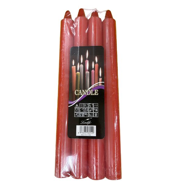 Solid Color Unscented Chime Taper Candle - 12 Pieces