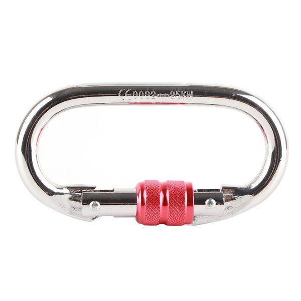 Red 25KN O-Shape Screw Lock Climbing Carabiner CC0082