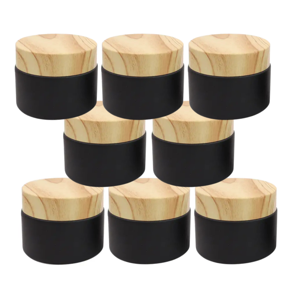 Empty Frosted Glass Jars 50ml Pack of 8 for DIY Beauty Products