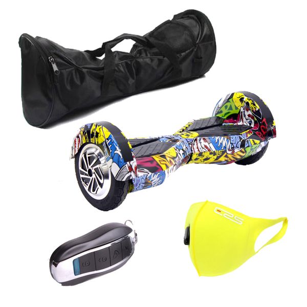 Self Balance Scooter 8" Hoverboard-LED-Bluetooth-Remote-Bag-Mask-Graffiti