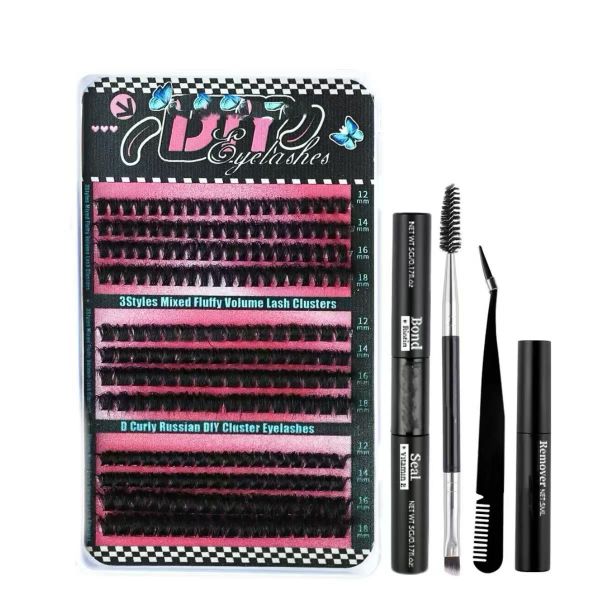 456pcs DIY Slim Eyelash Clusters 12-18mm Eyelash Extension Kit