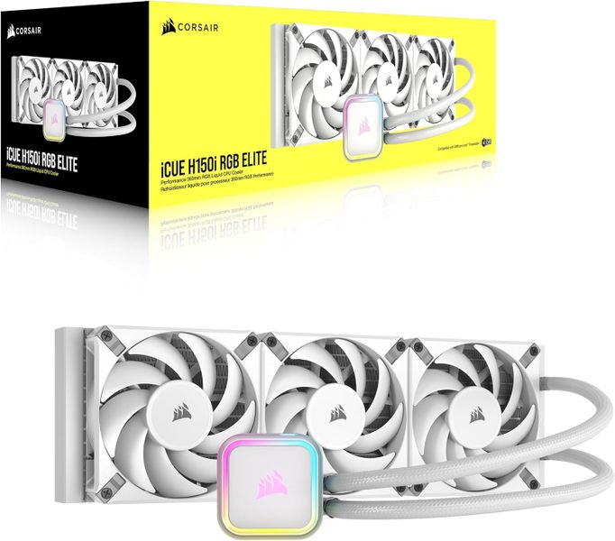 iCUE H150i RGB ELITE Liquid CPU Cooler - White