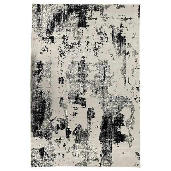 290 x 200cm Turkish Modern Machine Made Grey And Black Rug