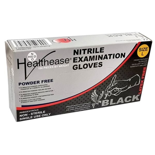 Healthease - Glove Examination Black Nitrile Powder Free 100's