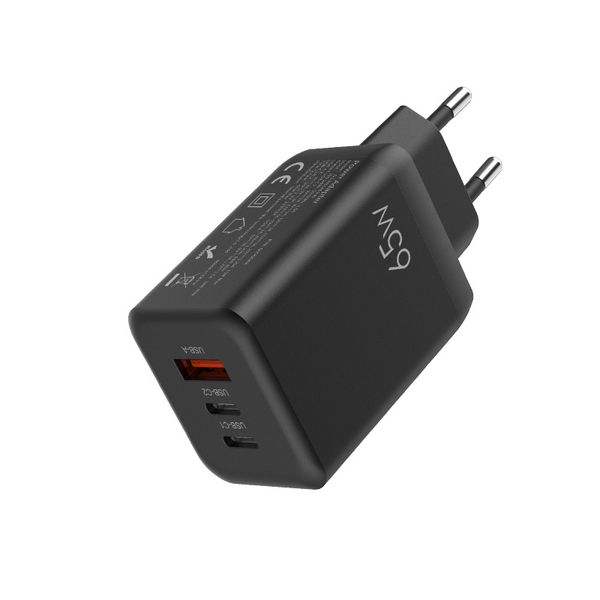 65w Gallium Nitride 3-port fast charging plug