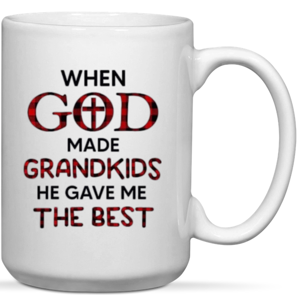 When God Made Grandkids Hr Gave Me The Best Grandad Grandma Gift Mug