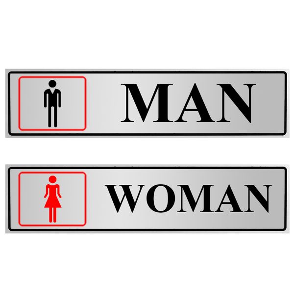 Small Standard Men Woman Restroom Sign - 18CM