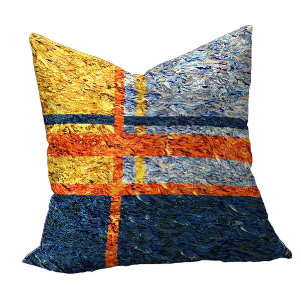 Blue &amp; Orange Striped Luxury Scatter image