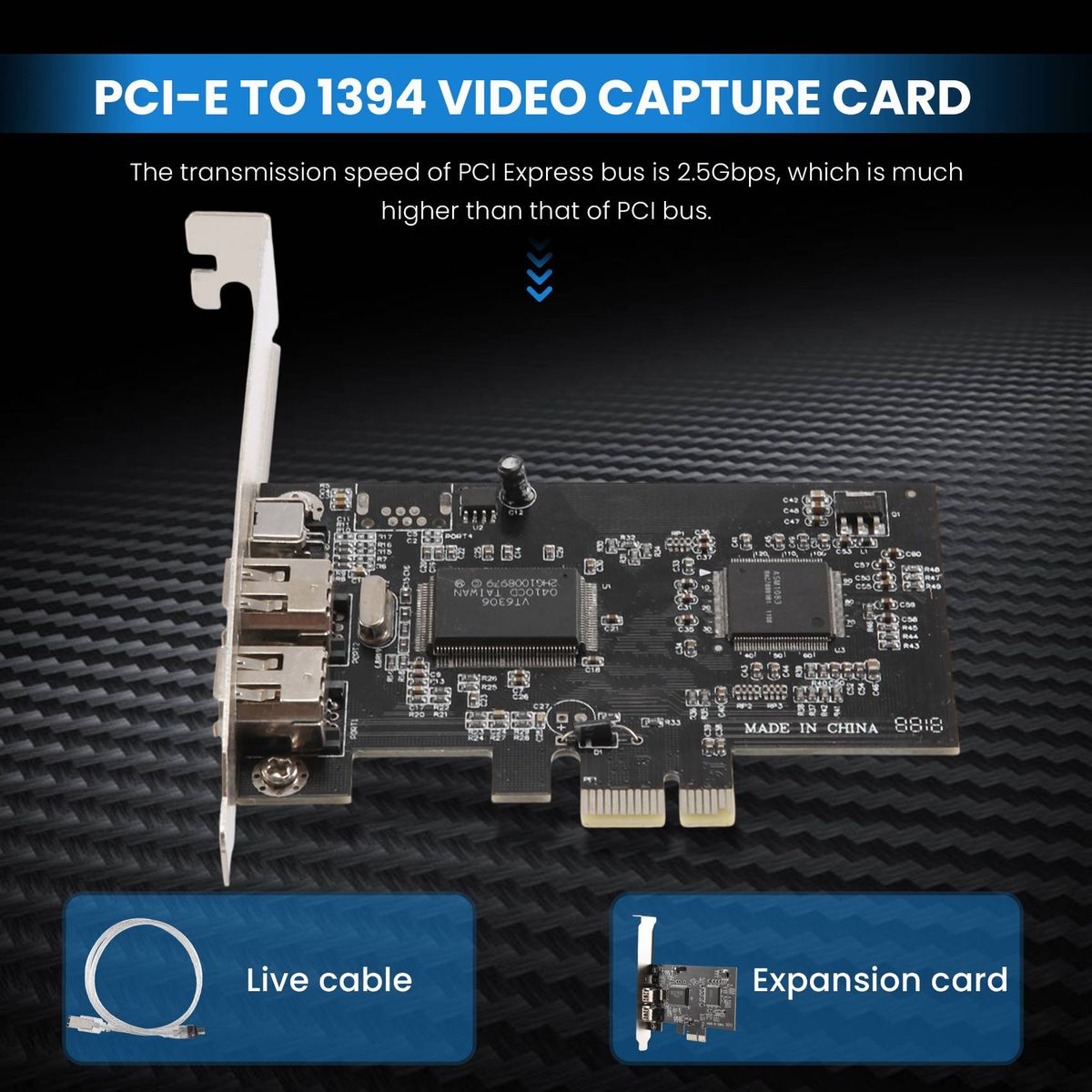S＊＊uです。FirewirePC CarbonTri-QuadSet5本 PCI-E PCI Express FireWire Card, with Firewire Cable, for Video