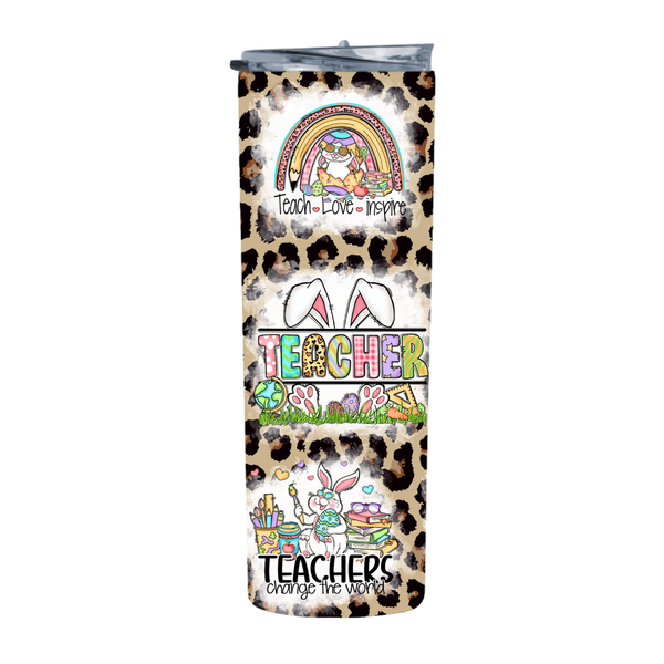 Print Teacher Cheetah 20 Oz Straight Skinny Tumbler 008