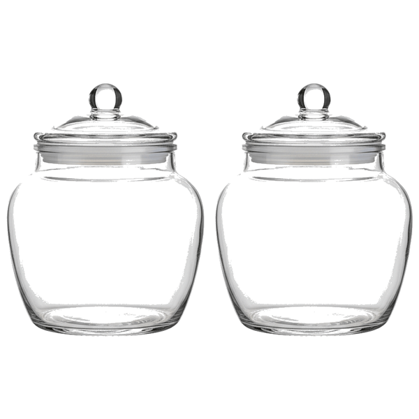2 Pack 650ml Glass Countertop Storage Jars - Transparent