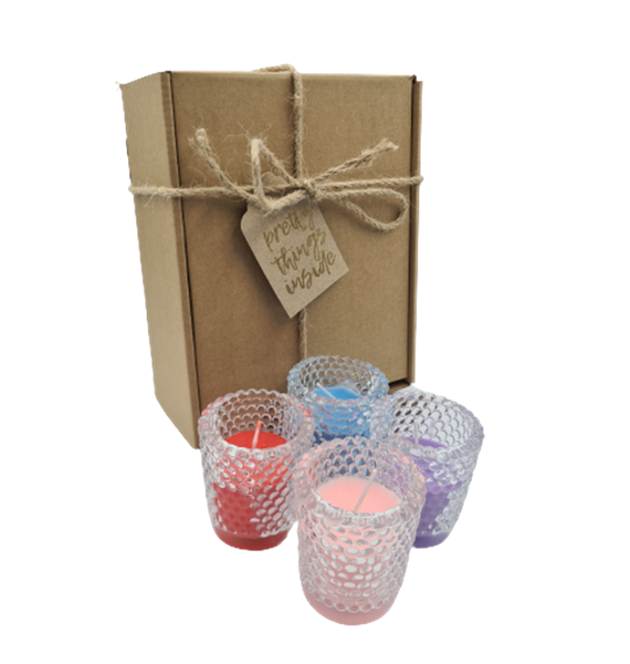Pretty scented Candle Set of 4 Giftbox candles