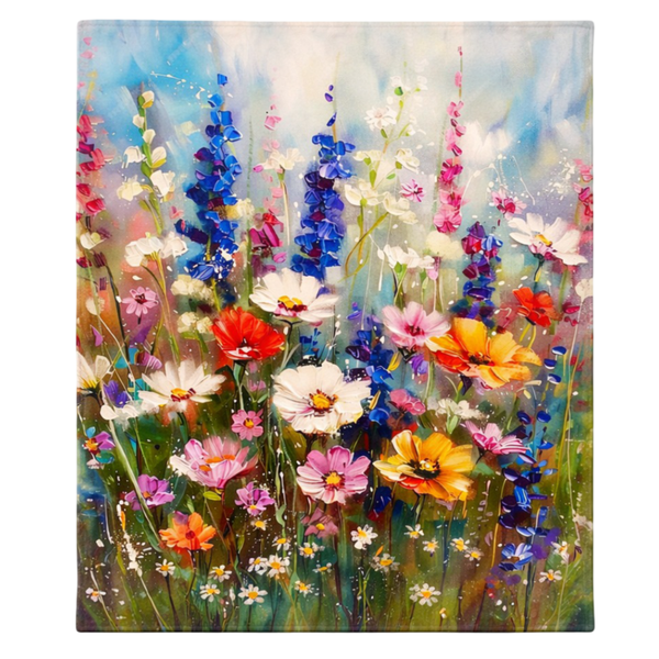 Vibrant Wildflower Fleece Blanket (130 x 150 cm)