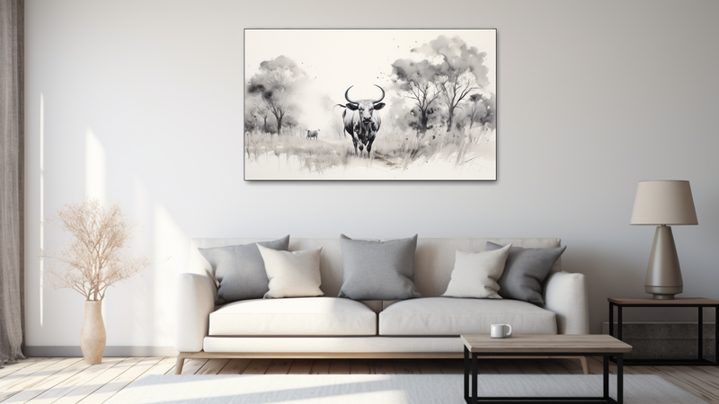 Canvas Wall Art - Nguni Bull Walking - MT0353