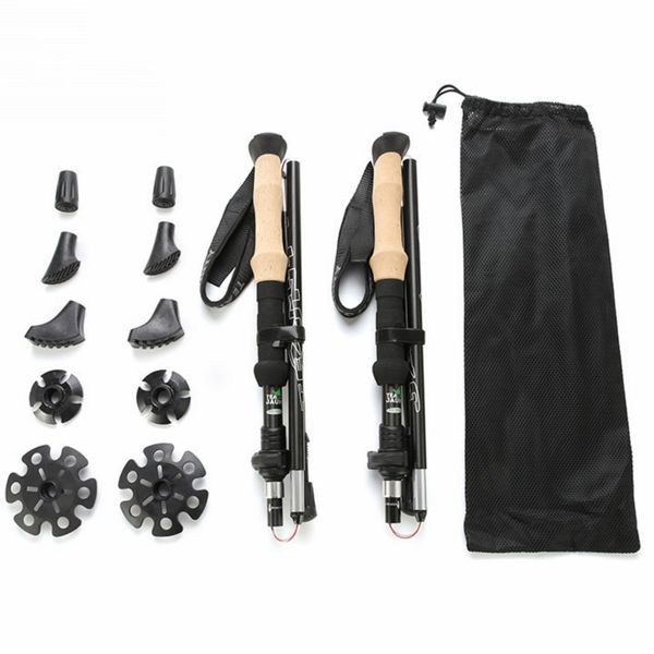 Lightweight Aluminum Folding Trekking Pole Set Outdoor Hiking Climbing