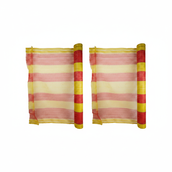 Woven Safety Barrier Net 1m x 50m - Yellow/Orange for Visibility - 2 Pack