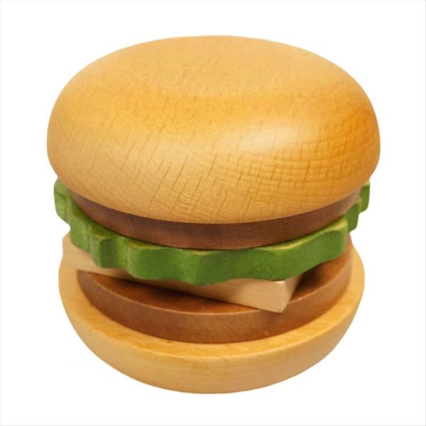 Wooden Hamburg Coaster Set,Solid Wood Teacup Tray for Snacks,Desserts,Anti-