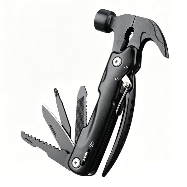 9-in-1 Stainless Steel Multi-Tool Claw Hammer for Outdoor &amp; Home