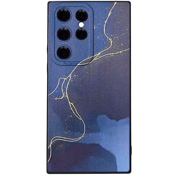 Dark Blue - Phone Case with Gold Detail &amp; Pro Cam - Samsung S23 Ultra
