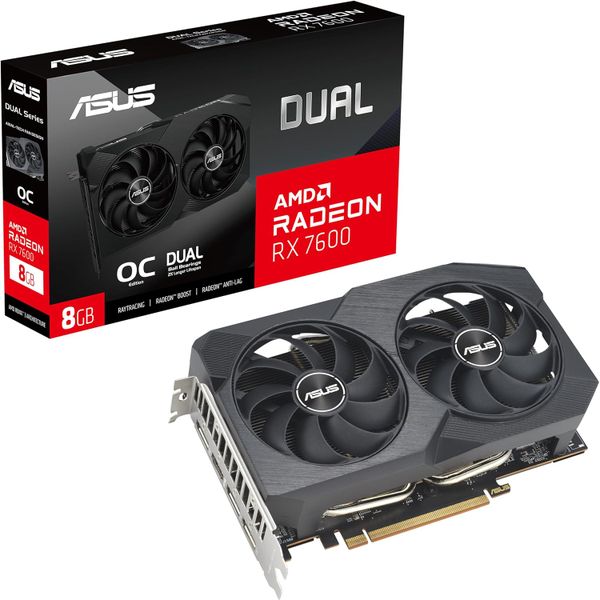 ASUS Dual Radeon RX 7600 V2 OC Edition 8GB GDDR6 Graphics Card