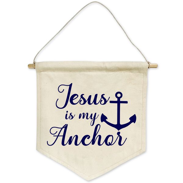 Jesus Is My Anchor Christian Inspired Cotton Banner Decor