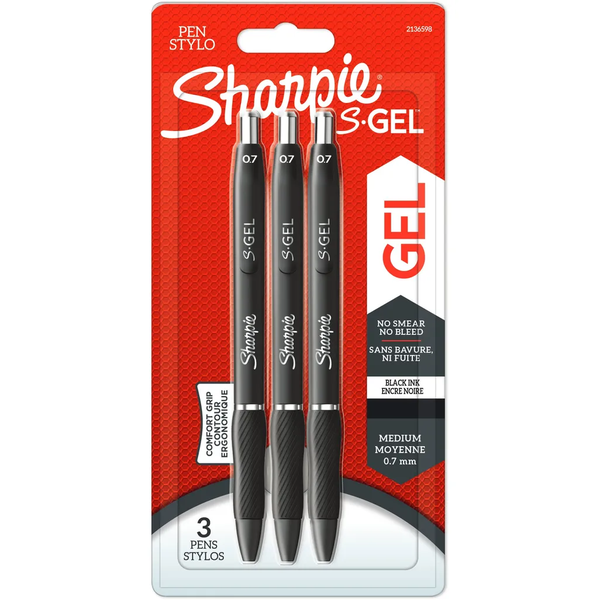 Sharpie S-Gel Pens Carded- Blue- Pack 3
