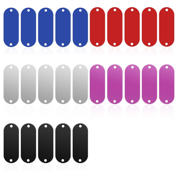 Metal Stamping Blanks, 25 Pieces Aluminum Engraving Blanks (5 Colors)
