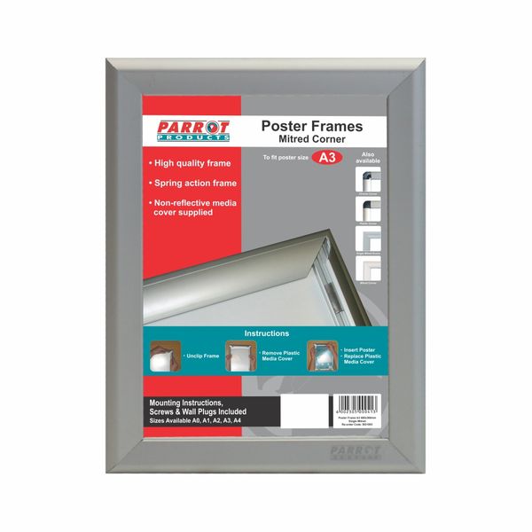 Parrot Poster Frame - Aluminium with Mitred Corners - A3
