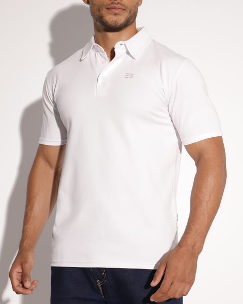 Breeth Breathable Comfortable Cotton Mens Polo Golf Shirt - White