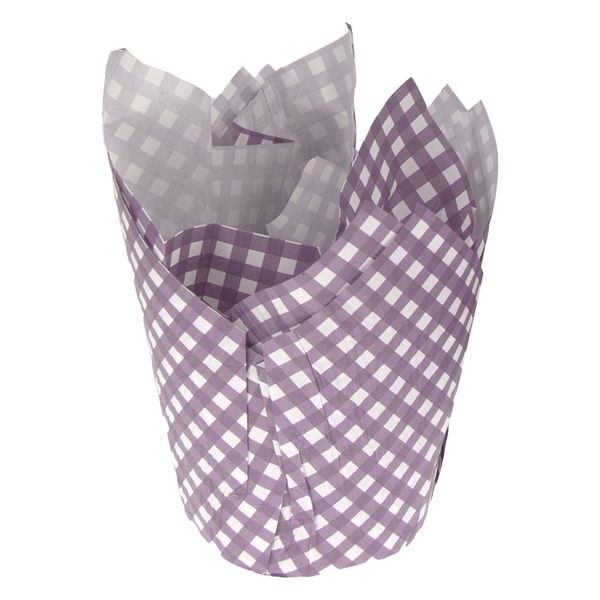 Regent Cake Cups Purple Tulip W Dots Greaseproof Paper 25 Pack - 16 x 160cm