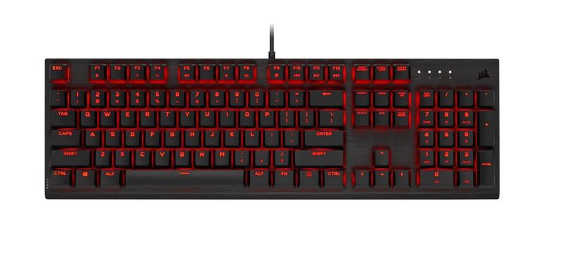 Corsair K60 PRO Mechanical Gaming Keyboard - Red LED - CHERRY VIOLA - Black
