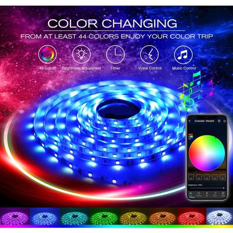 Smart Wireless RGB Dual Music Sync Multi Colour LED Strip Lights