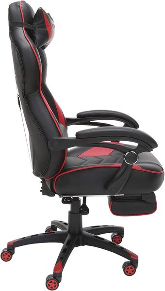Reclining gaming chair with footrest- RED (909)