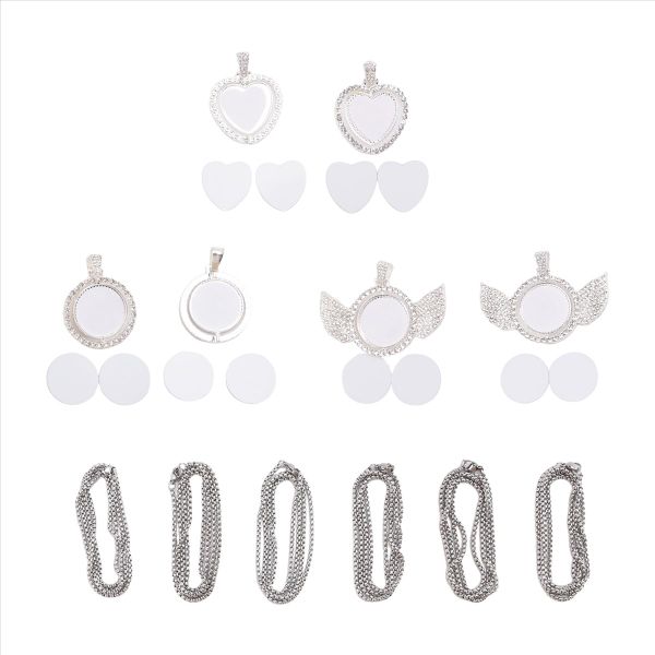 Sublimation Rhinestone Trays Pendant Set Mixed Style