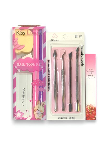 Nail Tool Set - Nail Kit, Cuticle Tools &amp; Revitalizing Cuticle Oil