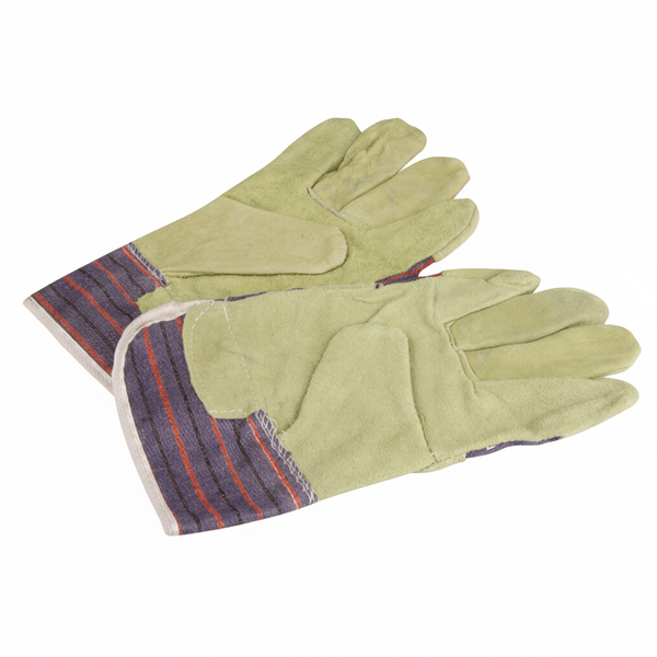 Durable Yellow Candy Stripe Gardening Gloves for Household Use