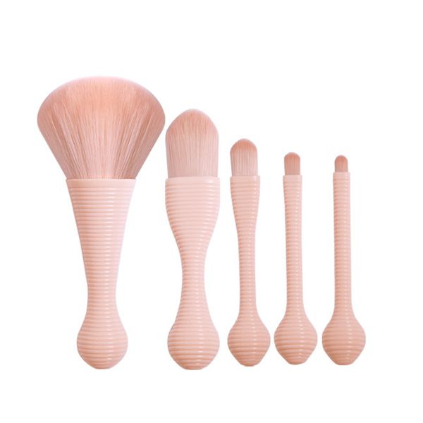 Professional Makeup Brush Set with Holder - 5 Pieces