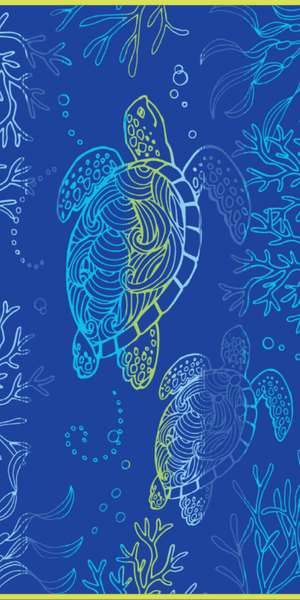 Colibri 100% Cotton Turtle Reef Beach Towel