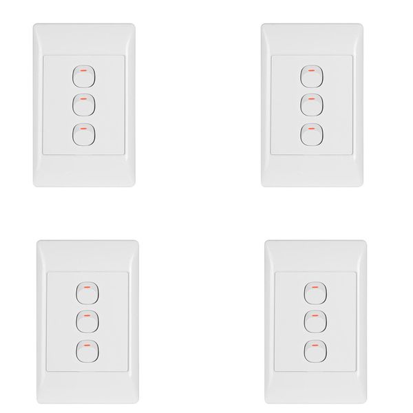 3 Lever 2 Way Light Switch For 2 X 4 Electrical Box(3 Pack)