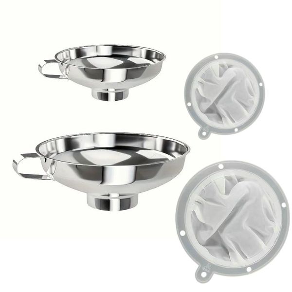 Bestby - Stainless Steel and Nylon Kitchen Canning Funnel Set - 4 Piece
