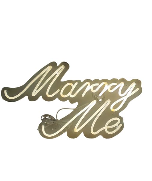 Marry Me Neon Sign - USB Powered Warm white LED Light