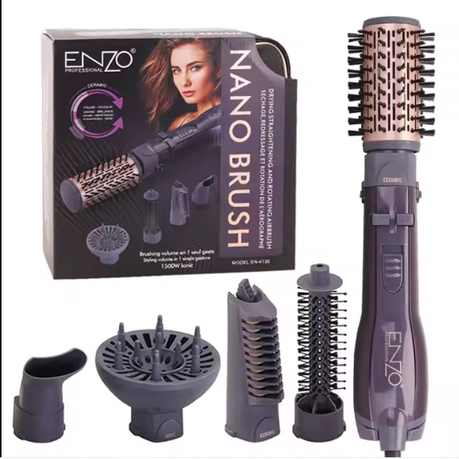 Enzo Professinal Rotation Straightening Curly Hair Comb Hair Dryer Brush Image
