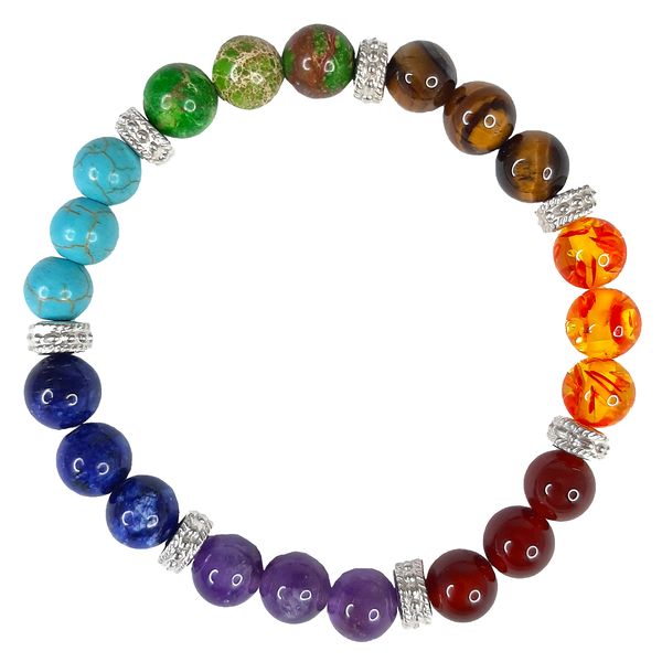 Earth Stone Collection - 7 Crystal Chakra Healing Bracelet
