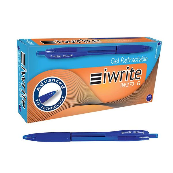 iWrite - Red Retractable Gel Pen (0.5 mm) Box of 12