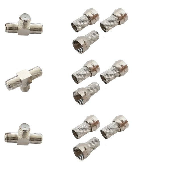 SiRCONY F-Type Coax connector 3 way with cable twist connectors