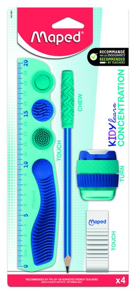 MAPED KidyLearn Concentration Stationery Set 4Piece
