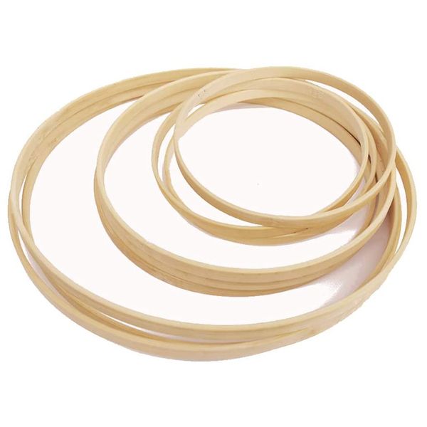 Wooden Bamboo Floral Hoops Set Craft Hoop Rings For Diy Wreath 9Pcs